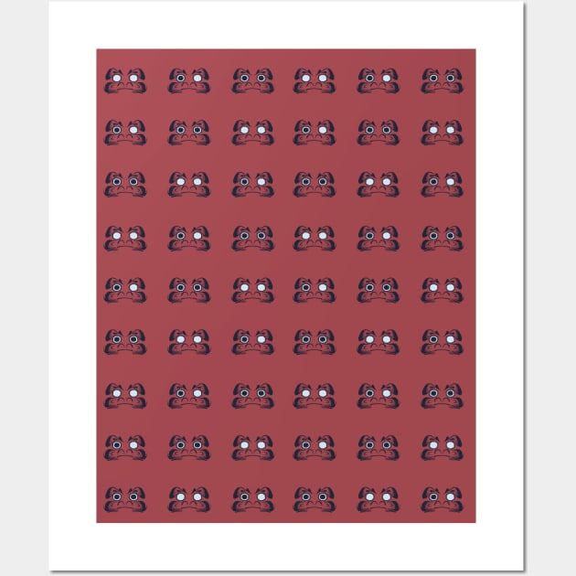 Daruma Faces Pattern Wall Art by MythoCulture